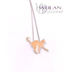 Szfinx cica ezüst tűzzománc medál