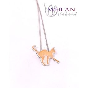 Szfinx cica ezüst tűzzománc medál