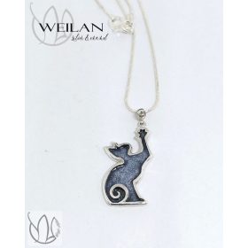 Cats - Szfinx cica ezüst tűzzománc medál OG