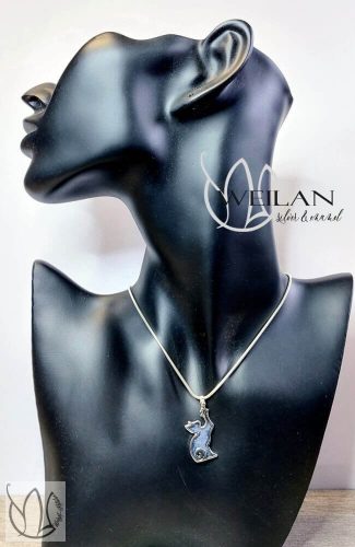 Cats - Szfinx cica ezüst tűzzománc medál viselése