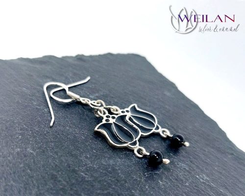 Tradició - Matyó - Tulipán ezüst tűzzománc fülbevaló