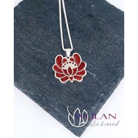 Tradició - Kalocsai - Rózsa ezüst tűzzománc medál