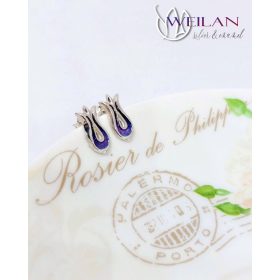 Pántlika ezüst tűzzománc stiftes fülbevaló