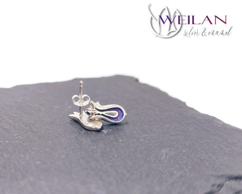 Pántlika ezüst tűzzománc stiftes fülbevaló