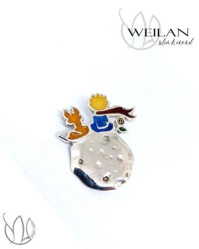 The little prince - ezüst tűzzománc bross
