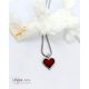 Heart - 925 sterling Silver Enamel Pendant (red)