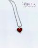Heart - 925 sterling Silver Enamel Pendant (red)