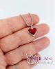 Heart - 925 sterling Silver Enamel Pendant (red)