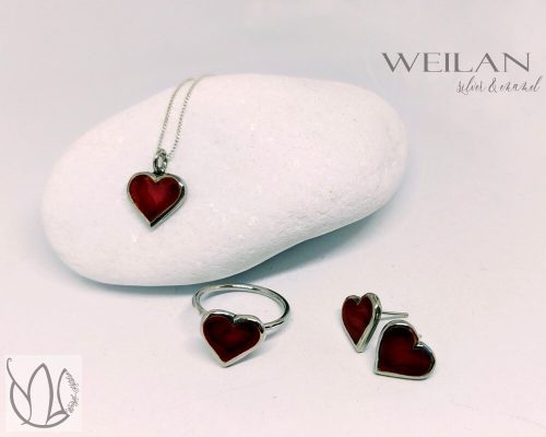 Karnevál - My Valentine ezüst tűzzománc ékszerszett