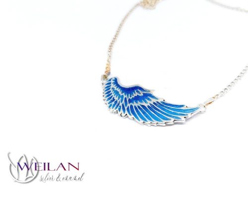 Angyalszárny - ezüst tűzzománc medál