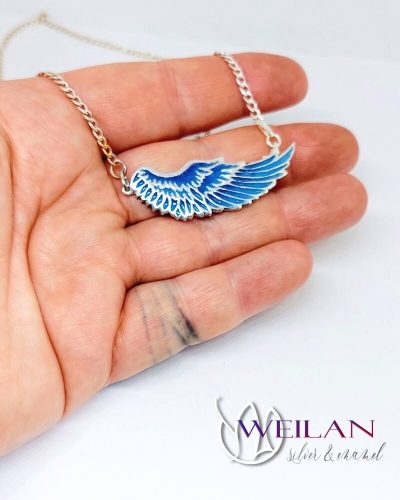 Angyalszárny - ezüst tűzzománc nyakék