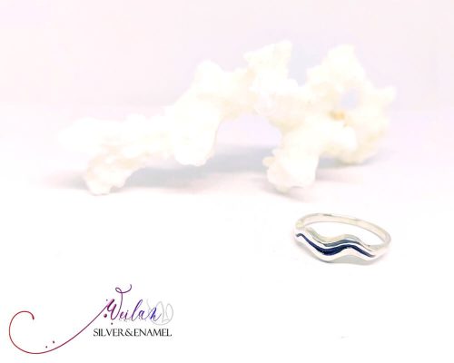 Wave - ezüst tűzzománc gyűrű