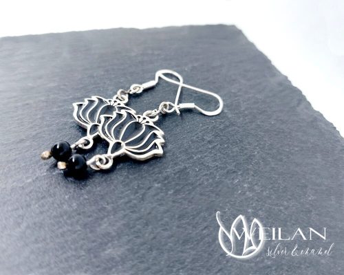 Tradició - Kalocsai - Tulipán ezüst tűzzománc fülbevaló