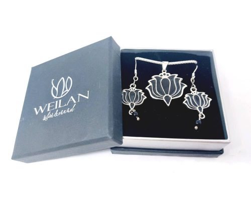 Tradició - Kalocsai - Tulipán ezüst tűzzománc szett