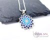 Mandala - 925 sterling Silver Enamel Pendant (turquoise blue)