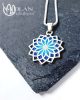 Mandala - 925 sterling Silver Enamel Pendant (turquoise blue)