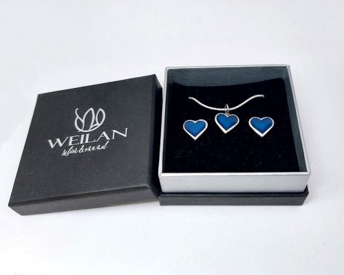 Karnevál - My Valentine ezüst tűzzománc szett Weilan díszdobozban