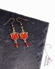 Tradició - Matyó - Tulipán bronz tűzzománc fülbevaló