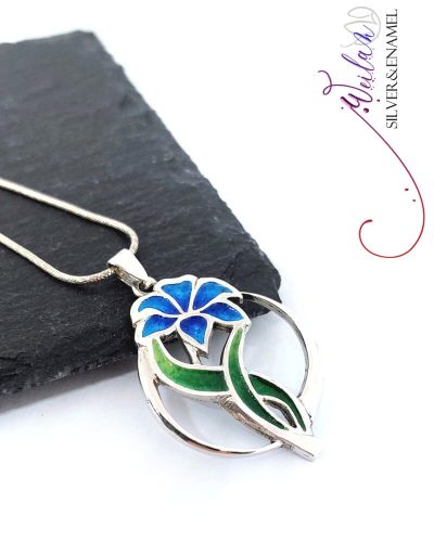 Flora - Liliom ezüst tűzzománc medál