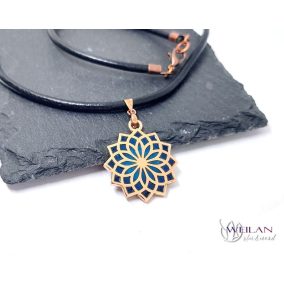 Mandala bronz tűzzománc medál