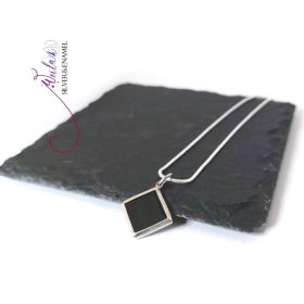 Simple - Káró, ezüst tűzzománc medál