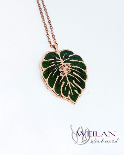 Monstera / Philodendron - Bronze Enamel Pendant