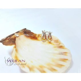 Pántlika ezüst tűzzománc stiftes fülbevaló