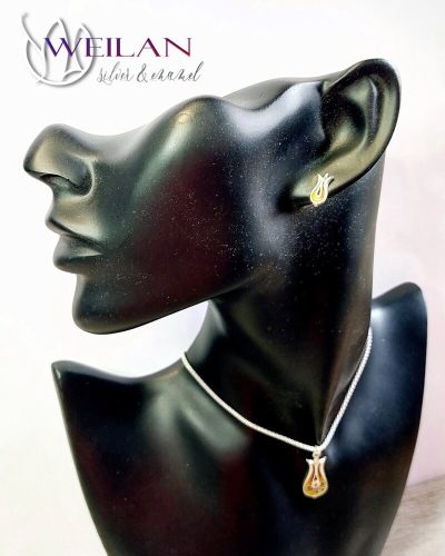 Pántlika ezüst tűzzománc szett viselése