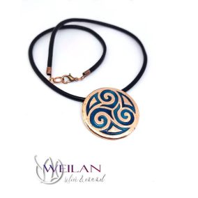 Triskelion bronz tűzzománc medál 