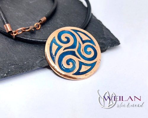 Kelta - Triskelion bronz tűzzománc medál