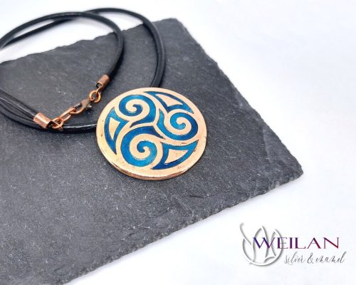 Kelta - Triskelion bronz tűzzománc medál