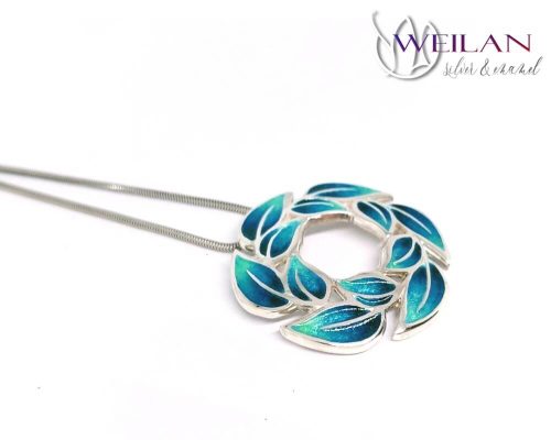 Leaf - Laurus / Babér ezüst tűzzománc medál