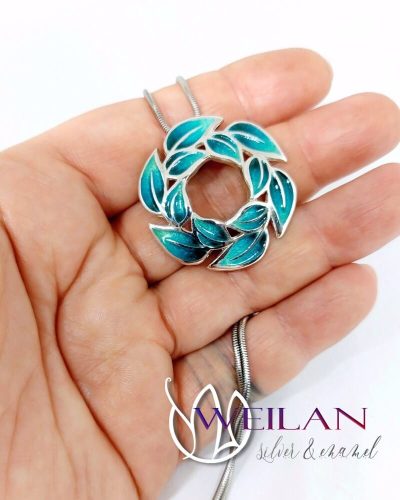 Laurus / Babér ezüst tűzzománc medál