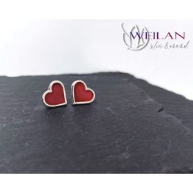 Karnevál - Szív ezüst tűzzománc fülbevaló vörös OG