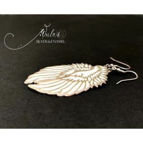 Wings - Angyalszárny - ezüst ajour tűzzománc fülbevaló