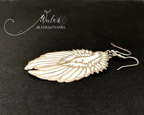 Wings - Angyalszárny - ezüst ajour tűzzománc fülbevaló