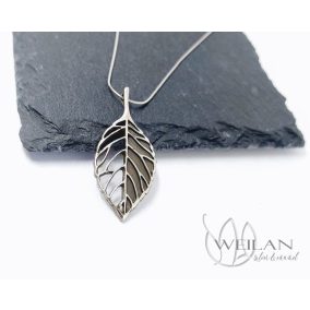 Leaf - Fagus / Bükk ezüst medál, egyedi ékszer
