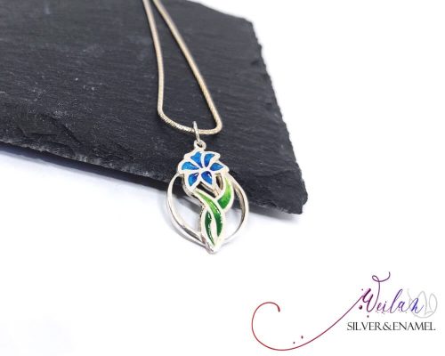 Flora - Liliom ezüst tűzzománc medál