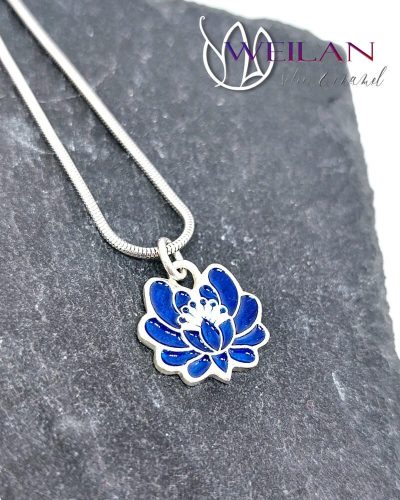 Tradició - Kalocsai - Rózsa ezüst tűzzománc medál, kicsi