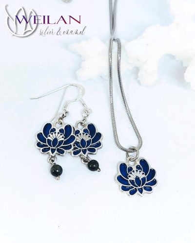 Tradició - Kalocsai - Rózsa ezüst tűzzománc szett