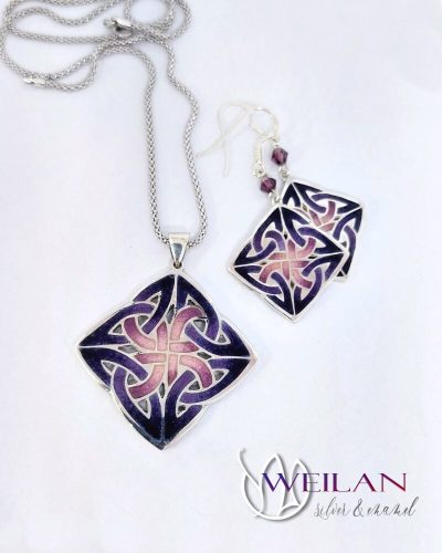 Vatis ezüst tűzzománc szett