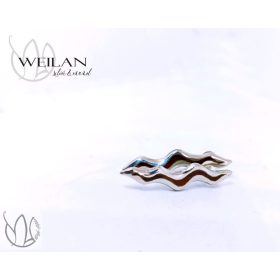 Wave ezüst tűzzománc fülbevaló OG