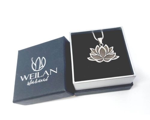 Lótusz ezüst medál Weilan díszdobozban