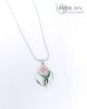 Flora - Liliom ezüst tűzzománc medál, kis méret