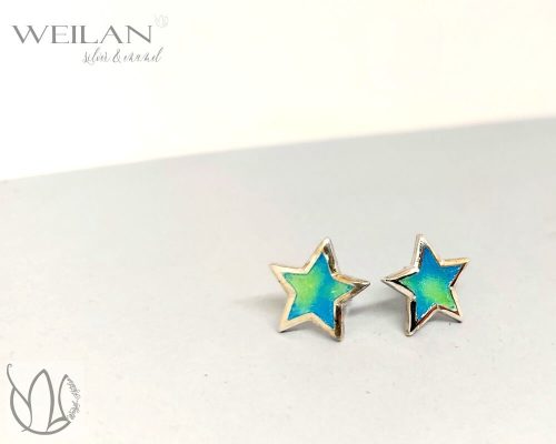 Karnevál - Csillag ezüst tűzzománc fülbevaló 