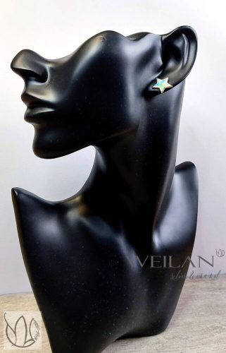 Karnevál - Csillag ezüst tűzzománc fülbevaló viselése