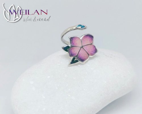 Flora - Nefelejcs ezüst, tűzzománc gyűrű