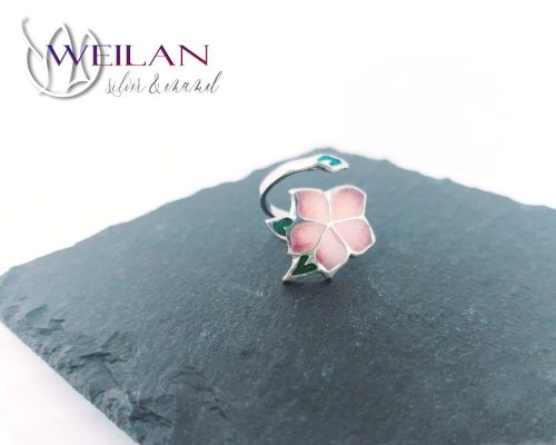 Flora - Nefelejcs ezüst, tűzzománc gyűrű