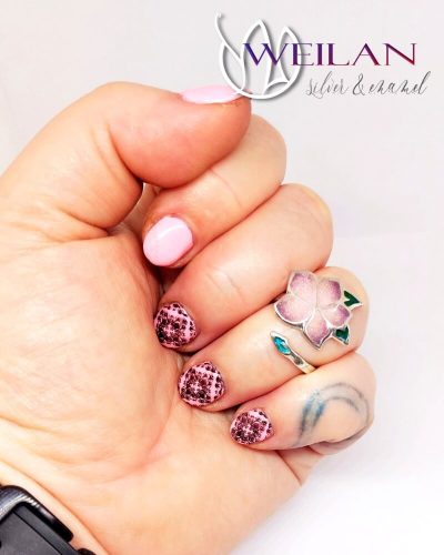 Flora - Nefelejcs ezüst, tűzzománc gyűrű