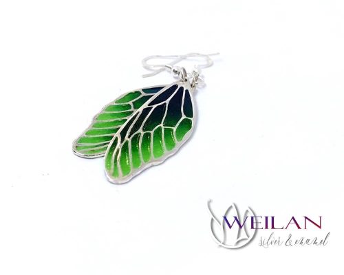 Wings - Dragonfly - ezüst ajour tűzzománc fülbevaló 